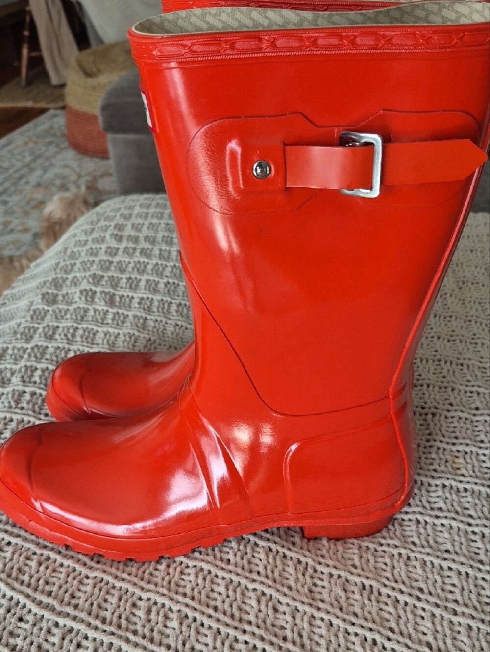 Hunter Glossy Waterproof Mid Calf Rain Boots - Picture 4 of 9